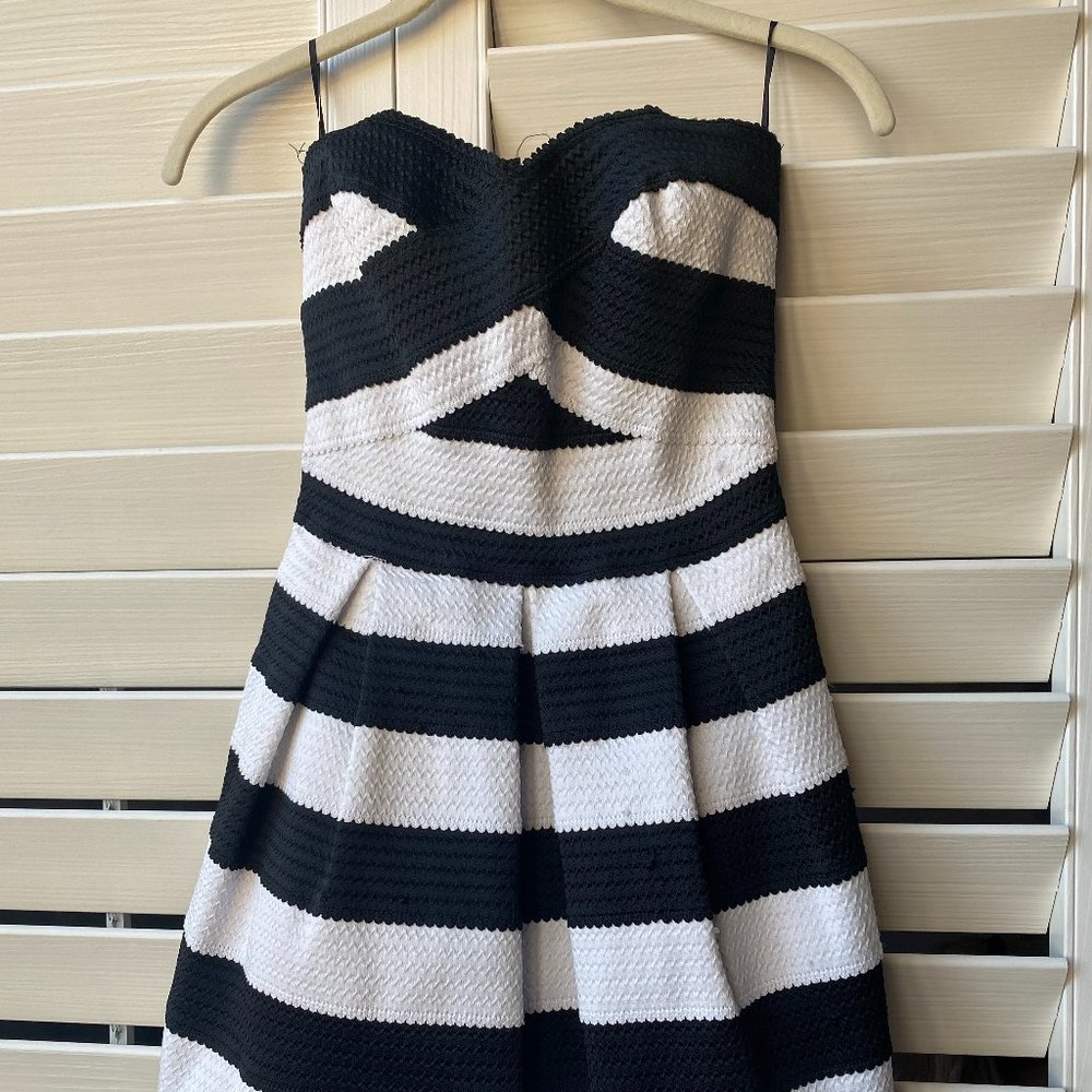Strapless Striped mini dress